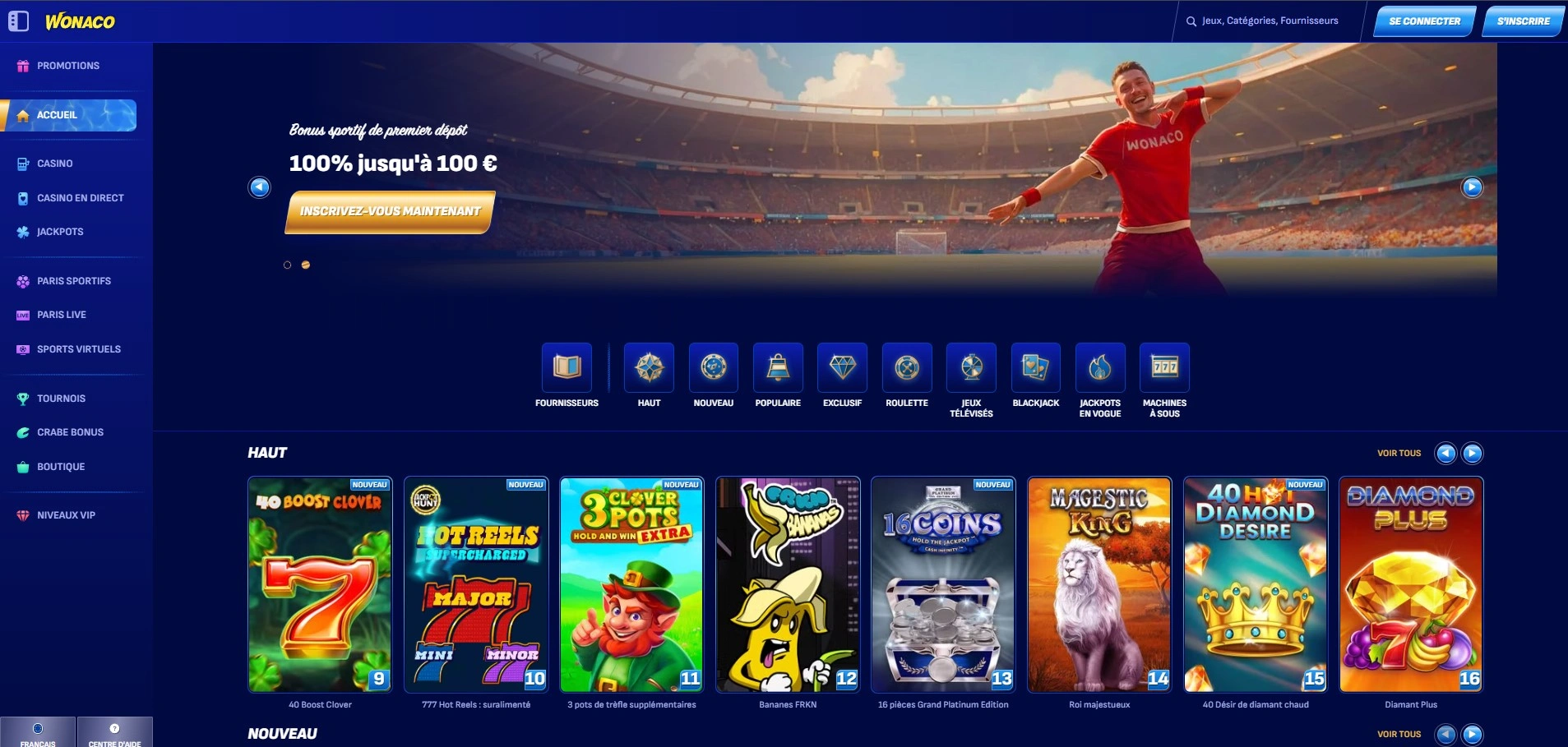 Vue d’ensemble complète de Wonaco Casino en ligne